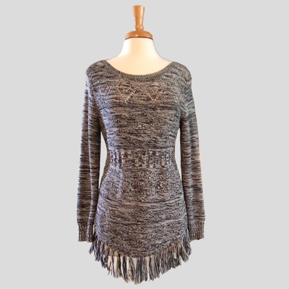 Ruby Rd. Silver & Grey Cotton Acrylic Sweater - Picture 2 of 4